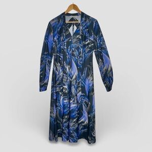Givenchy wave print midi shirt dress 44